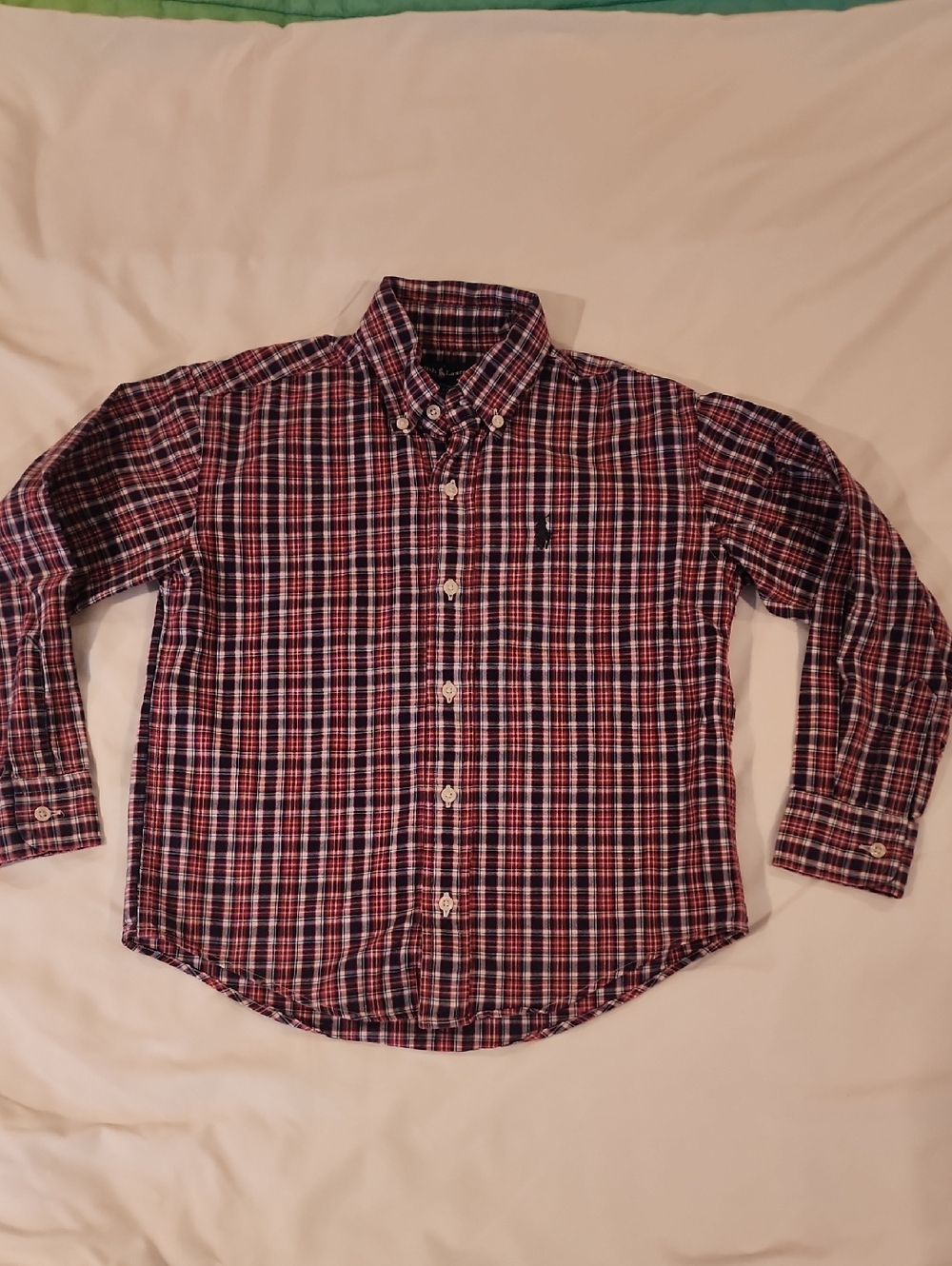 Ralph Lauren Polo Plaid Button-Down Shirt - Size 6